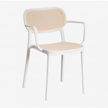 Sklum - Pack de 2 chaises de jardin empilables avec accoudoirs Omara Blanc Gardenia