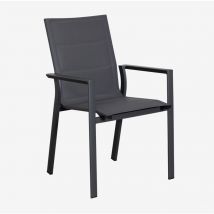 Lot de 2 chaises de jardin empilables avec accoudoirs en aluminium Karena Sklum Gris Graphite