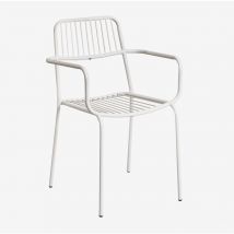 Pack de 2 chaises de salle à manger empilables avec accoudoirs Elton Sklum Blanc Gardenia