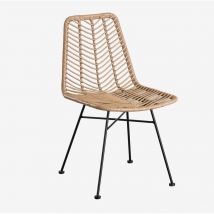 Lot de 2 chaises de salle à manger en rotin synthétique Gouda naturel Sklum naturel Noir