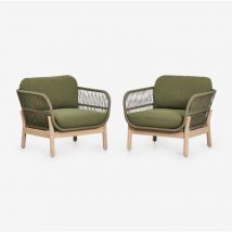 Pack de 2 Fauteuils en Aluminium et Bois d'Acacia Karvia Sklum