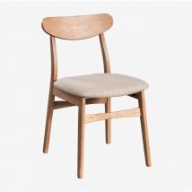 Pack de 2 sillas de comedor en tela y madera Cloda Sklum