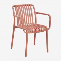 Lot de 4 chaises de salle à manger Wendell en polypropylène avec accoudoirs SKLUM Rouge Tuile