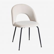 Pack de 4 chaises de salle à manger Glorys en velours Sklum Beige Crème Noir
