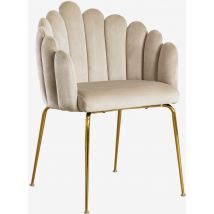 Sklum - Pack de 4 Sillas de Comedor en Terciopelo Markina Beige Crema