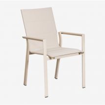 Pack de 4 sillas de jardín apilables con reposabrazos en aluminio Karena Sklum