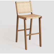 Sklum - Pack de 4 tabourets de jardin hauts en osier synthétique (74 cm) Ori naturel