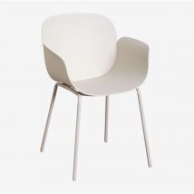 Sklum - Pack mit 2 Esszimmerstühlen aus Polypropylen und Eisen Lynette Steinweiß