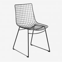 Packung mit 4 Renee-Esszimmerstühlen aus Stahl Schwarz - Sklum