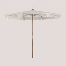 Parasol en bois de teck et coton Tongariki Sklum 320 cm