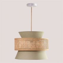 Lampe Suspendue en Rotin Yereh Sklum Vert Olive