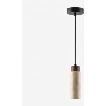 Plafonnier en travertin et bois (Ø6,5 cm) Davise Sklum Couleurs Naturelles
