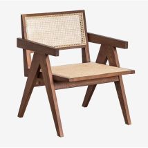 Sklum - Poltrona Lali con braccioli in legno di frassino e rattan Legno Scuro