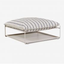 Pouf de jardin Amaro transformable en table d'appoint Sklum Tapioca Beige - Bleu Marin