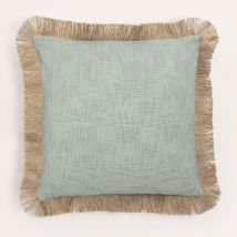 SKLUM Quadratisches Baumwollkissen (45x45 cm) Paraiba Seladon - Beige Leinen