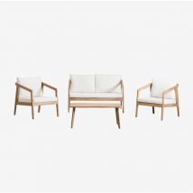 Salon de jardin en bois d'acacia Kaela avec canapé, 2 fauteuils et table basse Sklum