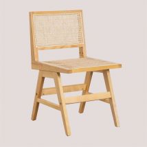 Sedia da pranzo in legno di frassino e rattan Lali Legno Naturale - Sklum