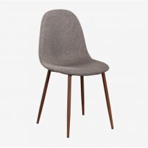 Sklum - Sedia da Pranzo in Lino Glamm Legno scuro