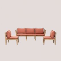 Set da giardino 5 pezzi con braccioli Filips Terracotta - Sklum