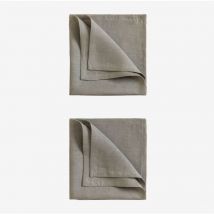 Lot de 2 serviettes en lin Zendan Sklum Vert Bambou