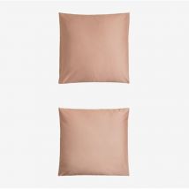 Sklum - Set mit 2 Sampras-Satin-Kissenbezügen mit einer Fadenzahl von 300 Rosa Haselnuss 60 x 60 cm