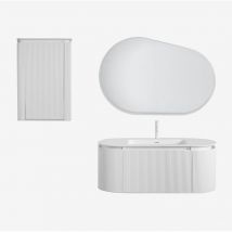 Sklum - Set mobili da bagno in legno Carsone con lavabo integrato