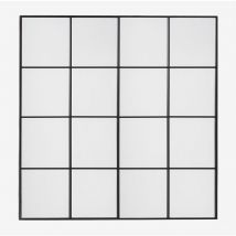 Sklum - Specchio da parete in metallo effetto finestra (122x122 cm) Sofi Nero