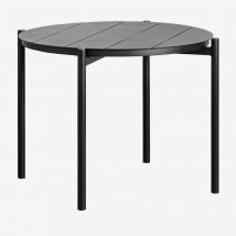 Sklum - Table à manger ronde en aluminium (Ø110 cm) Elton Noir de Carbone