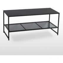 Table basse rectangulaire en acier (100x40 cm) Thura Sklum Noir de Carbone