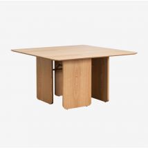 Table de salle à manger carrée en mdf et placage de frêne (140x140 cm) Ginger Sklum naturel