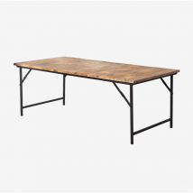 Table à manger pliante rectangulaire en manguier et métal (200x100 cm) Fer SKLUM Noir de Carbone