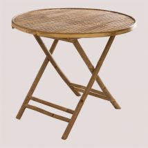 Table de jardin ronde Ø90 cm pliable en bambou Lipe Sklum
