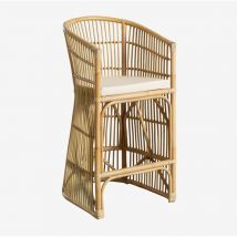 Sklum - Tabouret de jardin haut en rotin Izabal naturel