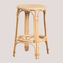 Tabouret haut en rotin Jachel 65 cm Sklum naturel