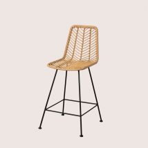 Tabouret Haut en Rotin Synthétique Gouda Naturel SKLUM NATUREL ↑65 cm Noir