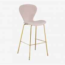 Sklum - Tabouret haut rembourré Uit Nu brun pâle ↑75 cm Doré