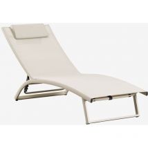 Transat inclinable en aluminium Dulem Sklum Tapioca Beige