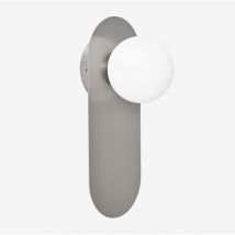 Sklum Wandleuchte Nacariel Aus Edelstahl Und Glas Grau Chrom ↑30 Cm