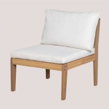 Mittelmodul für modulares Gartensofa Filips aus Akazienholz Gardenia Weiß - Sklum