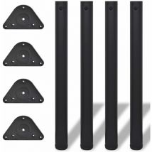 SKM - 242148 4 Height Adjustable Table Legs Black 710 mm