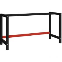 Cadre de banc de travail Métal 150x57x79 cm Noir et rouge - SKM