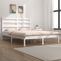 Cadre de lit Blanc Bois de pin massif 200x200 cm - SKM
