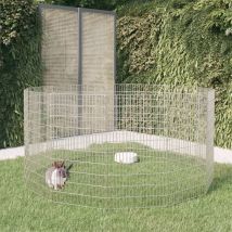 SKM - Cage à lapin 12 panneaux 54x100 cm Fer galvanisé