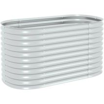 SKM - Lit surélevé de jardin 160x80x81 cm Acier galvanisé Argenté