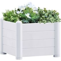 Lit surélevé de jardin pp Blanc 43x43x35 cm - SKM