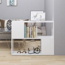 SKM - Meuble tv Blanc 80x24x63 cm Aggloméré