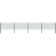Skm - Panneau De Clôture Avec Poteaux Fer 6,8 X 0,8 M Vert