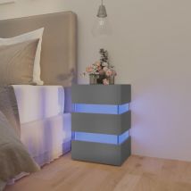 Table de chevet à led Gris 45x35x67 cm Aggloméré - SKM