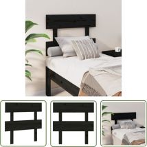 Devenirriche - skm Tête de lit Noir 93,5x3x81 cm Bois massif de pin