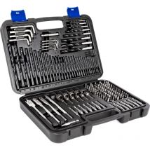 150pc hss Drill Bit Set, Masonry, Flat Wood, Steel, Screwdriver Bits in Storage Box Case - Skotek